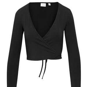 Aritzia XS black, wrap long sleeve top, UNWORN